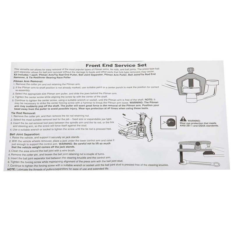 UTMALL 5pcs Front End Service Set for Pitman Arms Ball