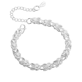 LUTAKU 925 Silver Rabbit Bracelet for Women Girls Cute Bunny Bangle 12 Zodiac Jewelry Gift (silver)