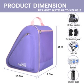Skate Bag for Ice, Inline, Roller & Quad Skates,Unisex