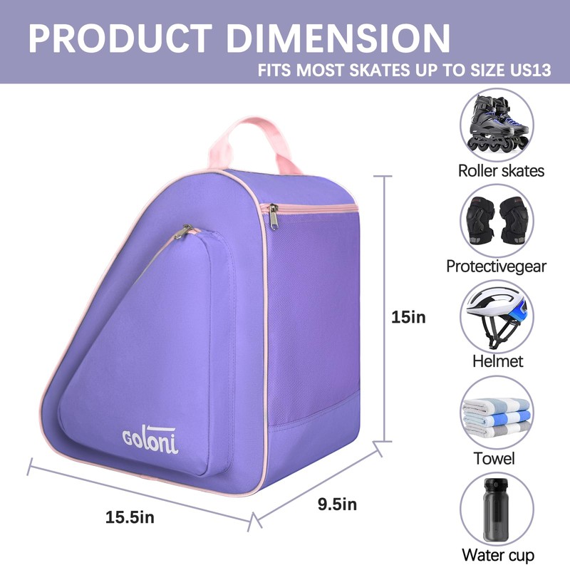 Skate Bag for Ice, Inline, Roller & Quad Skates,Unisex