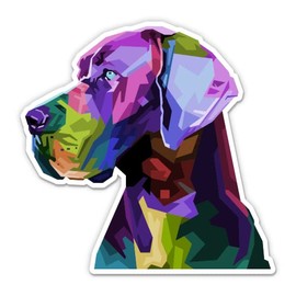 Great Dane Colorful Dog - 3" Vinyl Sticker - for Car Laptop Water Bottle Phone - Waterproof Decal