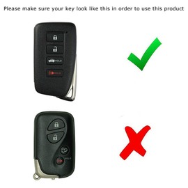 iJDMTOY Glossy Black TPU Key Fob Cover w/Button Cover Panel Compatible With Lexus is ES GS RC NX RX GX LX Gen2 Smart Key