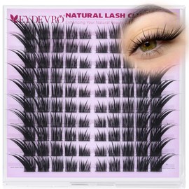 EYDEVRO Fairy Lash Clusters Natural Wispy Cluster Eyelash Extensions LC Curvature Eyelash Clusters Cat Eye Fox Eye Lashes 120 Pcs Individual Lashes Reusable DIY Lash Extensions at Home