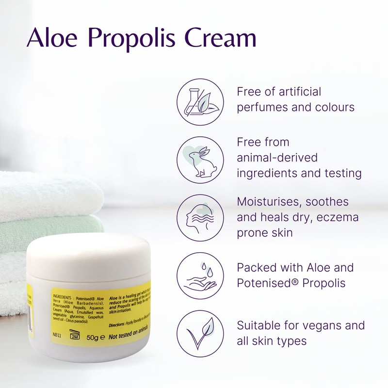 Mistry's Aloe Vera Propolis Cream 50g - Healing & Moisturising,