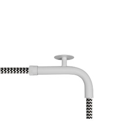 Cable Holder Lamp White Metal | Tight Cable - No Monkey Swing | Gooseneck | Surface-Mounted Cable Guide for Ceiling Mounting Lamp Cable | Distance Hanger | Suitable for Textile Cable 3 Core