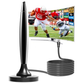 TV Antenna for Smart TV Indoor/Outdoor,Portable ATSC Freeview HDTV Antenna Long Range Reception for Local Channels 4K 8k 1080P, Easy Installation with Strong Magnetic Base All Tvs,14.5ft Coax Cable
