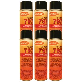 Polymat QTY6 Polymat 797 Hi-Temp Professional PARTY BUS Spray Glue Heat Water Resistant