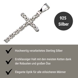 SILBERKETTEN STORE DEIN SCHMUCK ONLINE SHOP Cross Byzantine Chain Pendant 5 mm 925 Silver, Silver