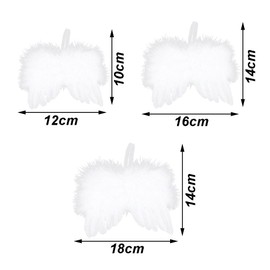Zasvec Angel Wings Decoration Pack of 12 Angel Wings Feathers Angel Pendant Christmas Tree Feathers Angel Wings for Party and Wedding Decoration White