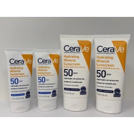 Cerave 4 ~ CeraVe Hydrating Mineral Face & Body SPF 50 Sunscreen Combo ~ 08/2026+