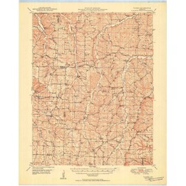 YellowMaps Tavern MO topo map, 1:62500 Scale, 15 X 15 Minute, Historical, 1950, 21.3 x 17 in - Polypropylene