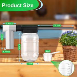 Qualirey Electric Diatomaceous Earth Duster, Powder Duster with 7.5'' Extension Nozzle and 33Oz Bottle, Powder Sprayer for Pest Control/Home/Garden/Indoor/Outdoor