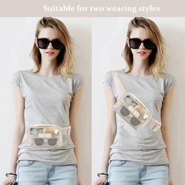 Clear Bag for Stadium Events Clear Fanny Pack Stadium Approved for Women Men with Adjustable Strap,Crossbody Clear Belt Waist Bag Beige