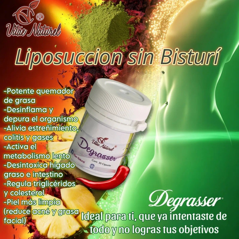 Degrasser Suplemento Naturista De Vitae Naturel Sin Sabor