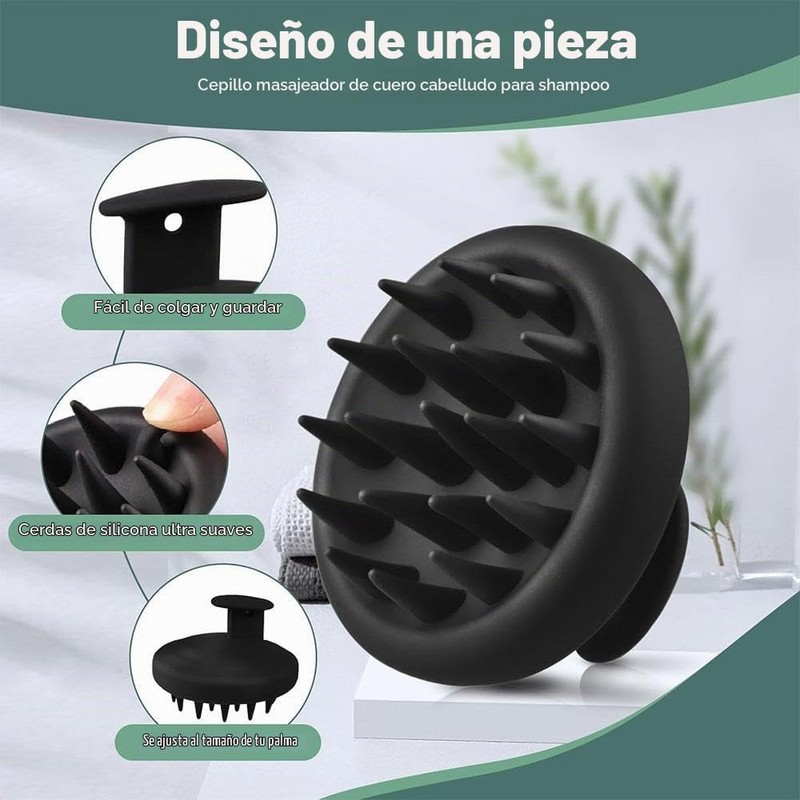 Cepillo de Ducha Extensible con Mango Largo y Silicona Negra