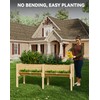 Hipicute 2 Tiers Wooden Raised Planter Box,72x23x30-Inch,Mobile Elevated Wood Planter,