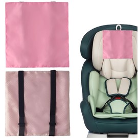 Toeloioh 2Pcs Satin Car Seat Headrest Cover for Babies, Non-slipand Comfortable Baby Car Seat Hair Protector,Skin-Friendly Headrest Cover for Hair Protection (Pink)