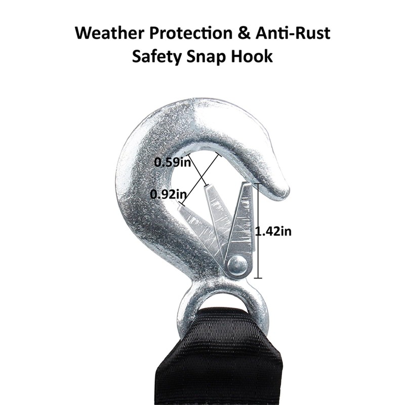 big-autoparts 2 Inch by 20 Feet Trailer Winch Strap with
