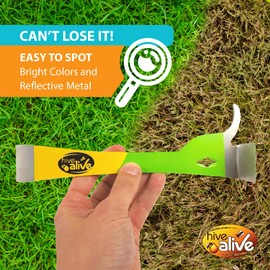 HIVE ALIVE 1 EZ Find Pro HiveTool – Heat Treated 3mm Thick for Lasting Strength - Beekeeper Tools for Prying, Lifting, and Scraping. Its Multi-Color Easily Stands Out in Green Vegetation and Scrub