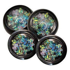 AKOAK 4 Boxs Bear Nail Art Charm Decoration, 3D Resin Mixed Color Bear Nail Art Glitter, Gummy Bear Nail Amulet, DIY Nail Art Deco Jewelry Making