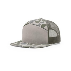 Richardson 168P Printed 7 Panel Trucker Hat - Marsh Duck Camo/Loden, OSFM