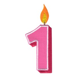 Pink Birthday Number 1 Iron On Patch, Iron On/Sew On - Appliques for Kids Baby