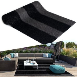 Striped Artificial Grass Turf Indoor Outdoor Rug 3FTX23FT, Fake Grass Carpet Attractive Appearance with Drainage Holes, Custom Size for Balcony, Deck, Yard, Porch, etc