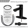 SOKA Brass Bathroom Faucet Matte Black with Pop-up Sink Drain