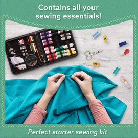 Kit de Costura, Costurero con 106 Piezas Accesorios, Portátil Kit Coser Profesional con Tijeras, Perfecto para Uso Familiar/de Viaje/Adulto/Principiante/Emergencia, Dedal, Hilo, Aguja, Cinta Métrica