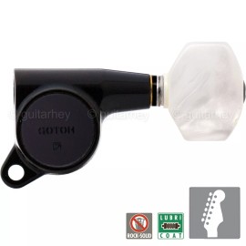 Gotoh NEW Gotoh SG381 Tuners Set 6 in line Keys PEARLOID Buttons Right Hand - BLACK