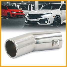 Partuto 60mm Inlet Bent Angle Stainless Steel Car Exhaust Tail Muffler Pipe Replacement