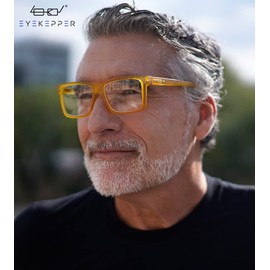 Eyekepper 5-pack Oversized Reading Glasses Square Large Frame Readers for Men and Women - Yellow +1.25