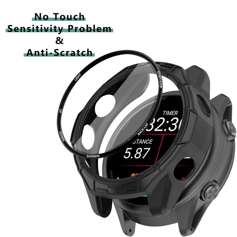 [1+4 Pack] Case with PMMA Screen Protector Compatible with Garmin