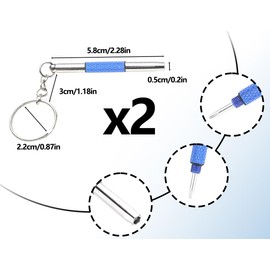 KAPSING Mini Glasses Screwdriver, 2 Pieces 3 in 1 Glasses Repair Kit Repair Tool, Precision Repair Kit Keychain