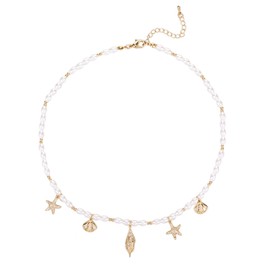 Qiuruoo Starfish Shell Necklace for Women, Summer Beach Necklace With Trendy Charms. Beach Jewelry for Women.Summer Jewelry Suitable for Seaside Travel and Party Wear
