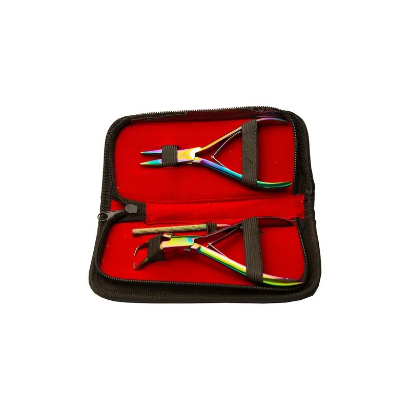 Kit Pinzas Extensiones Para Cabello 3 Pzs Profesional Aashta Color