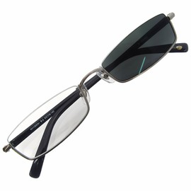 k-eines 12003s Sunglasses, Fashionable Square Underrim, Unisex, Lightweight, UV Blue Light Reduction, Visible Light Dimming, gray