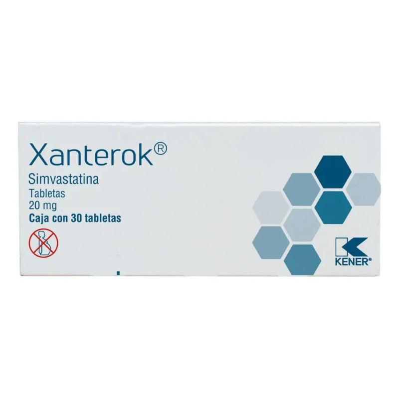 Xanterok Simvastatina 20 Mg Caja con 30 Tabletas Kener