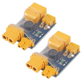 DWEII 2PCS Smoke Stopper for FPV Drone,Short-Circuit Protection XT30/ XT60 Lipo Safety Detecting Switch with Alarm Buzzer for 2-6S Battery RC Quad FPV Racing Drone