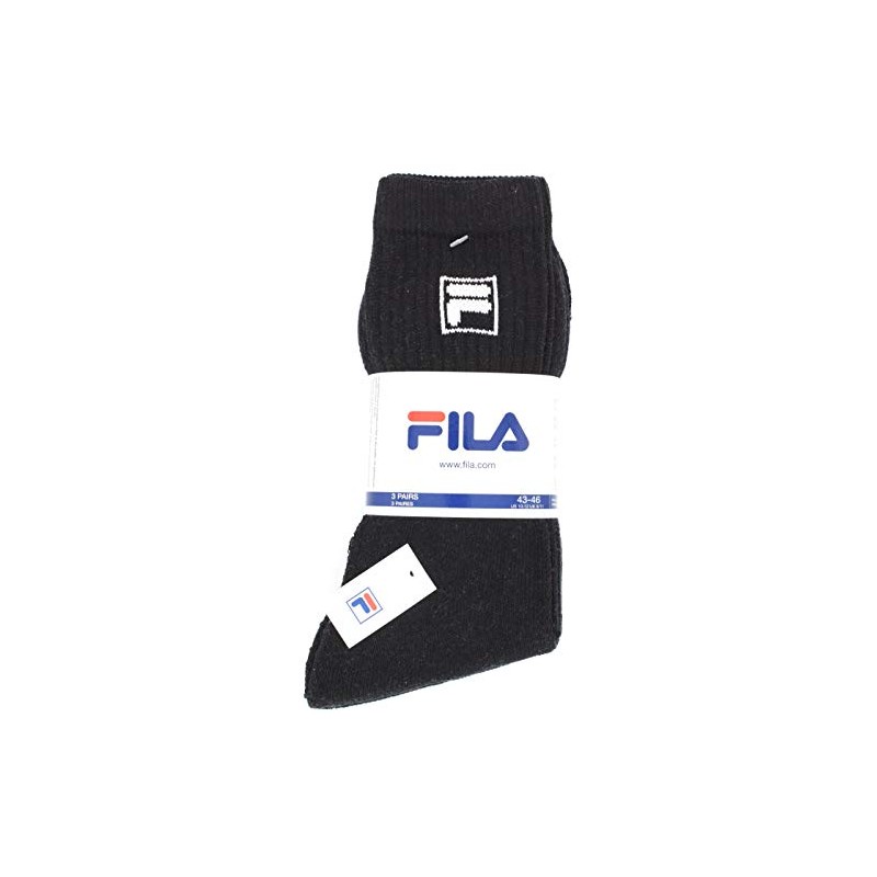 FILA Tennis Socks Pack of 3 Black Size 35-38, black