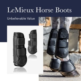 LeMieux Impact Responsive Horse Tendon Boots - Protective Gear and Training Equipment - Equine Boots, Wraps & Accessories - Tendon Protection and Support (Brown/Large)