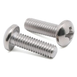 5/16-18 x 2" Pan Head Machine Screws, Full Thread, 304 Stainless Steel 18-8, Pack of 10