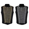 Ro Rox Men's Black Gold Punk Military Drummer Sleeveless Parade