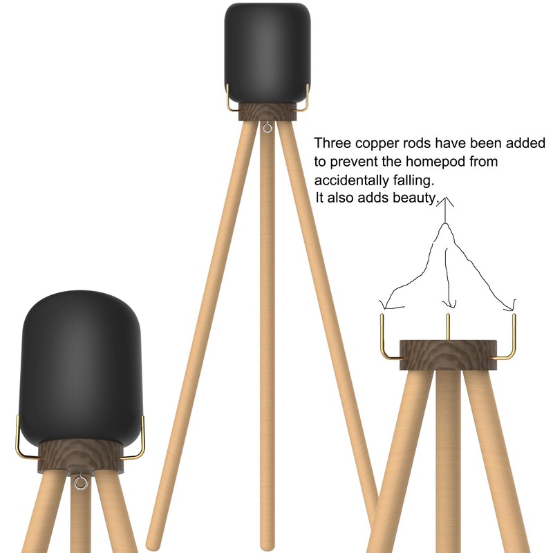 HOOKMEMO Speaker Stand for HomePod 2（2023） Black Walnut Stand for