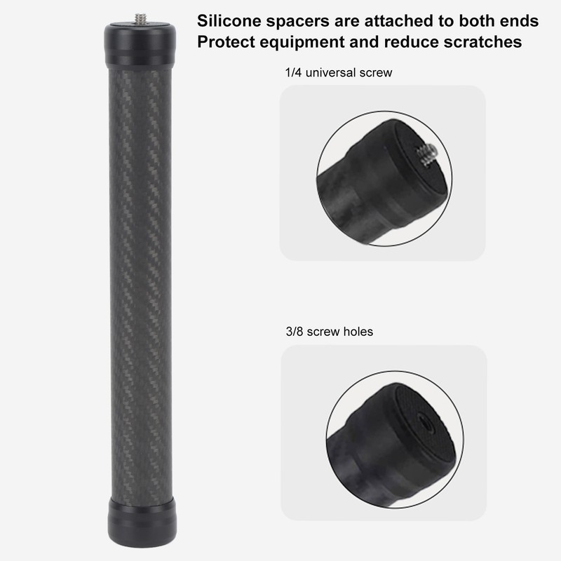 Camera Extension Rod Carbon Fiber 9.8in 30mm 1/4 in and