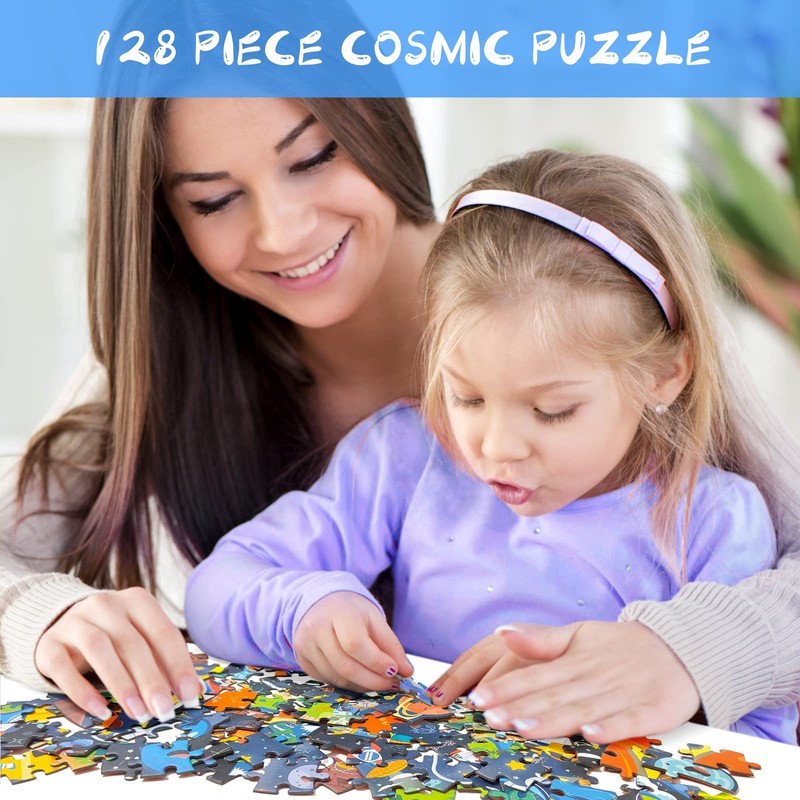 FORMIZON Children's Puzzle 128 Pieces Animal Puzzle Pieces (Universe)