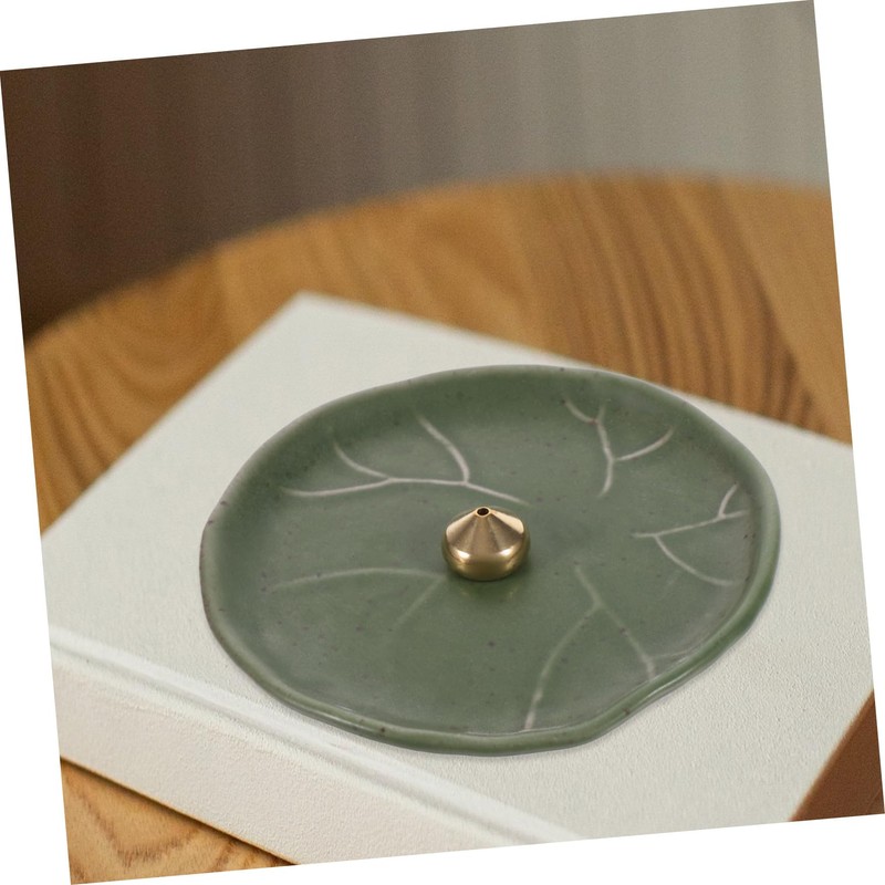 Alipis Leaf Incense Burner Elegant Ceramic Holder for Sticks Home