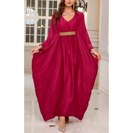 Orshoy Womens Beachwear Cover Ups Loose Kimono Kaftan Dress Maxi Swimwear Bathing Suit Tunic Robe Wrap Sarongs Red