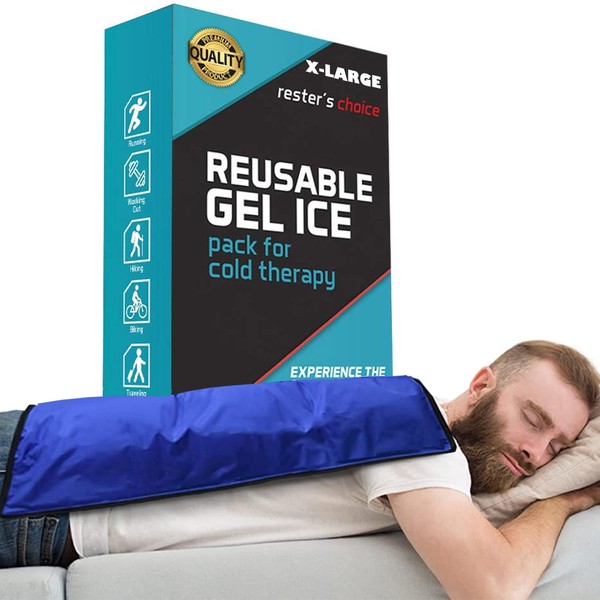 Gel Pack – Extra Large 13x21.5” Ice Pack for Back, Knee, Legs, and Shoulders – Cold Ice Gel Pack Reduces Pain and Swelling from Injury and Surgery