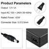 Zencend 12V 5A Power Supply Adapter 60W AC Adapter 100-240V